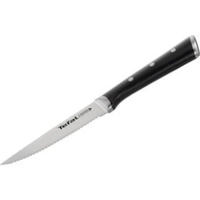 Immagine di Tefal Ingenio Ice Set di 4 coltelli da bistecca 11 cm, acciaio spazzolato, coltello in un pezzo, manico rivettato, nero, seghettato (K232S414)