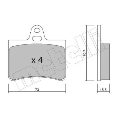 Immagine di METELLI 22 0333 0 Kit pastiglie freno senza contatto segnalazione usura CITROËN: C5 I Station Wagon, Hatchback, II Hatchback