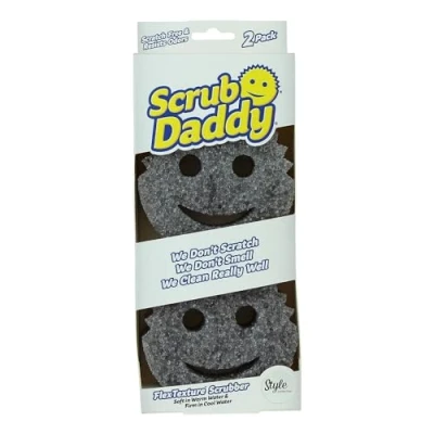 Immagine di Scrub Daddy Style Spugna, Spugna per Lavare, Piatti, Cucina e Bagno Come Quella Usata dalla Signora Hinch, non Graffia, con Design Morbido Compatto FlexTexture, Lavabile in Lavastoviglie, Grigio x 2
