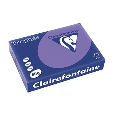 Immagine di Clairefontaine Trophée 1786C 500 Fogli di Carta Colorata Formato A4, 80 g per m2, Colore Violetto
