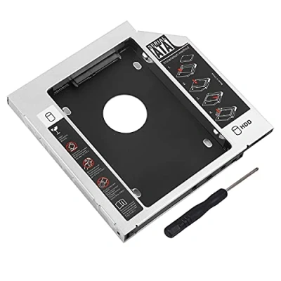 Immagine di Universale da 12,7 Mm in Alluminio SATA a 2nd SSD HDD Hard Drive Caddy Adapter Vassoio Adattatore per Laptop CD/DVD ROM Optical Bay (12,7 Mm)