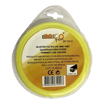 Immagine di Bricoferr 100 8 BF Filo per decespugliatore, 3 mm, lunghezza 15 metri, quadrato)