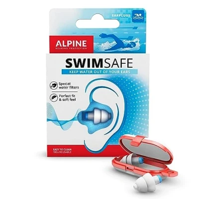 Immagine di Alpine SwimSafe Tappi per orecchie impermeabili il nuoto, la piscina e gli sport acquatici Tiene fuori l&#039;acqua previene le otiti Comodo materiale ipoallergenico Riutilizzabili