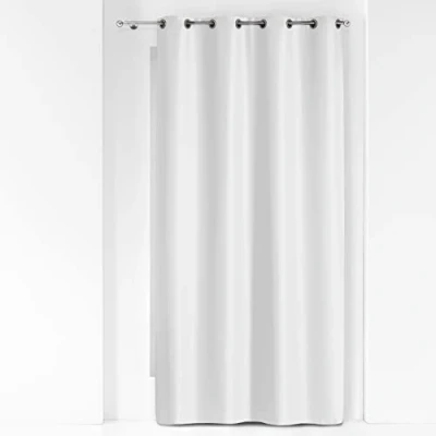 Immagine di Douceur D&#039;Intérieur 1603527, Tenda Con Occhielli , 140 X 280 Cm Essentiel Poliestere Unito Bianco