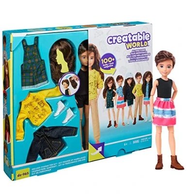 Immagine di Mattel Creatable World Deluxe Kit, Personaggio Personalizzabile con Accessori, +100 Combinazioni, Giocattolo per Bambini 6+ Anni, GKV46