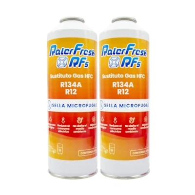 Immagine di gas refrigerante organico per aria condizionata auto Ralerfresh RFs equivalente a 650 g sostituto dei R134a e R12 (2 bottiglie RFs)