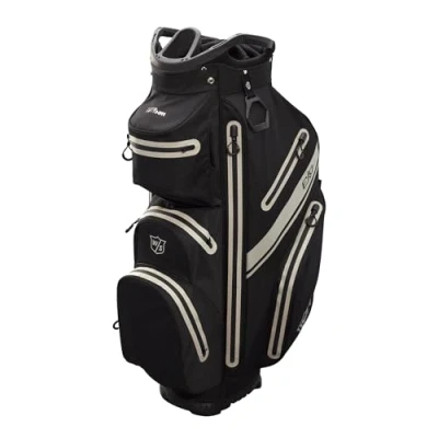 Immagine di Wilson Sacca da Golf , W/S Exo Dry Cart Bag, Trolley per un Massimo di 14 Bastoni, Accessori Uomo e Donna, Nero/ Argento