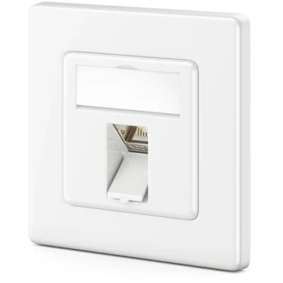 Immagine di deleyCON 1x Set di Prese Rete Keystone per CAT8 2000 MHz 40 GBit/s da Incasso Presa e Modulo con RJ45 STP Struttura in Metallo Cavi Dati d&#039;Installazione