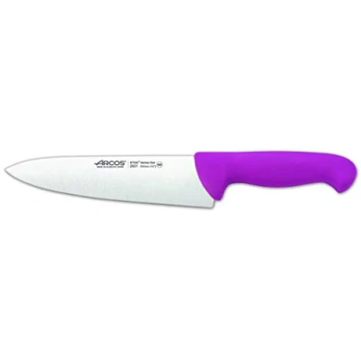 Immagine di Arcos Serie 2900 Coltello da Chef Cucina Lama Acciaio Inossidabile Nitrum 200 mm Manico Polipropilene Colore Porpora