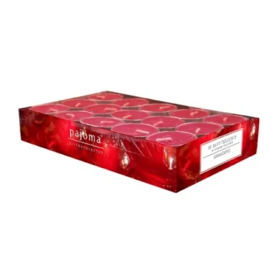 Immagine di pajoma Duftteelichte in Aluminiumhülle Luci profumate, Colore: Rosso, 30, unità