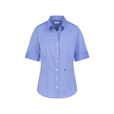 Immagine di Seidensticker Hemdbluse Langarm Slim Fit Uni Bügelfrei Camicia, Blu (Mittelblau 14), 50 (Taglia Produttore: 44) Donna