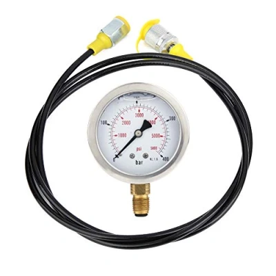 Immagine di Kit di manometro idraulico, tester pressione idraulico M16*2 BSP1/4 + 0 400BAR/6000PSI tubo prova accoppiamento, 1,5 m