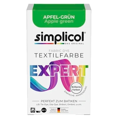 Immagine di Simplicol Fabric Dye expert, Colorante per tessuti, colore lavatrice o manuale, Verde (Apfel Grün), 1 confezione