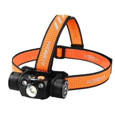 Immagine di ACEBEAM H30, max 4000 lumen, colore bianco freddo + rosso verde luci,ottima per lettura campeggio, corsa, trekking