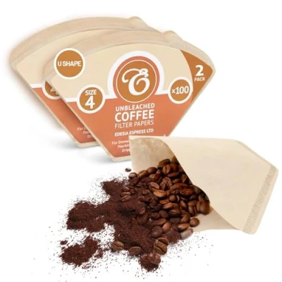 Immagine di EDESIA ESPRESS 200 filtri caffè americano in carta non sbiancata forma a cono misura 4