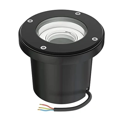Immagine di ledscom.de lampada da incasso a terra BOFU per esterni, IP67, orientabile, nera, rotonda, 150 mm Ø, 1x GU10 max. 15W, luce sentiero, terra, faretto giardino, esterno,