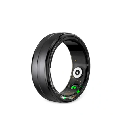 Immagine di Prixton Orbyt Smart Ring Anello Intelligente per Uomo e Donna, Custodia di ricarica, Analisi del Sonno/Pulsometro/Pedometro/Calorie, Impermeabile Android iOS, Nero (Taglia 9, 19,1 mm)