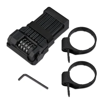 Immagine di Relaxdays Lucchetto Pieghevole per Bicicletta, Lock Bici 65 cm, con Supporto su Telaio e Combinazione Numerica, Nero, 40% Acciaio 20% plastica
