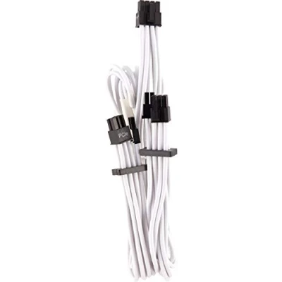 Immagine di Corsair Cavi Protetti Singolarmente con Guaina PCIe (Connettore Doppio) Type 4 Gen Premium Bianco