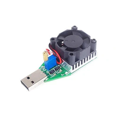 Immagine di ANGEEK Tester per circuito elettrico da 15 W, regolabile 0,15 3 A corrente costante DC 3,7 13 V modulo di carico USB con ventilatore, indicatore luminoso intelligente test scarica