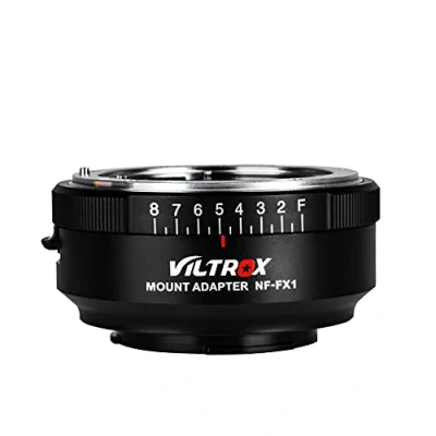 Immagine di VILTROX NF FX1 Adattatore per montaggio obiettivo messa a fuoco manuale serie Nikon G/F/AI/S/D su fotocamera mirrorless Fuji X Mount con apertura regolabile