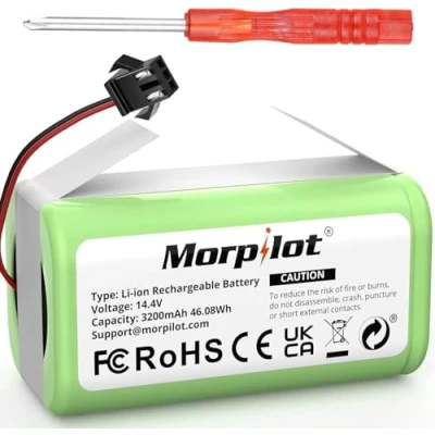 Immagine di Morpilot Batteria Agli Ioni di Litio 3200 mAh 14.4 V per Ecovacs Deebot N79 DN622 N79S IKHOS S15 S14 RoboVac 11 12 30 11S 15C 15T 11SMAX 30C 35C Conga Excellence 1090 990 950 1990 1790