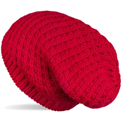 Immagine di styleBREAKER Cuffia Beanie in Maglia Unisex a Grossa, Lunga, Invernale 04024158, Colore:Rosso