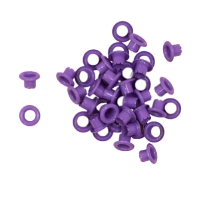 Immagine di Craftelier Confezione da 40 occhielli di base idealiper lo scrap o il crafting Validi per vari materiali Dimensioni circa 5 mm diametro interno e 8 esterno Colore viola
