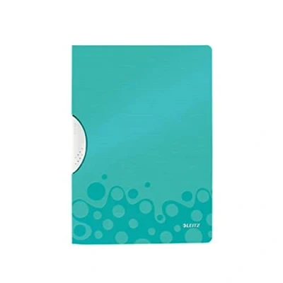 Immagine di LEITZ WOW ColorClip in PPL capacità 30 fogli f.to A4 Acqua marina metallizzato 41850151
