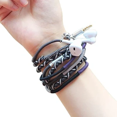 Immagine di URIZONS Auricolari Auricolare con Filo Cuffiette microfono e telecomando 3.5mm Jack per iPhone iPad iPod Mac Laptop PC Tessuto fatto a mano intrecciato tribù avvolto Bracciale Stile