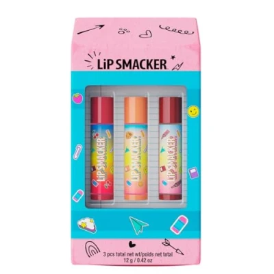 Immagine di Lip Smacker, Back to School Collection, Eraser Box Balm Trio, 3 Pezzi Set Balsamo Labbra, Regalo Tema &quot;Ritorno a Scuola&quot; in Simpatica Confezione Forma di Gomma, Burrocacao per Bambini