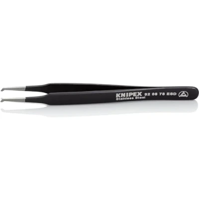 Immagine di Knipex 92 08 78 ESD Pinzetta di precisione Piatte, piegate 45 120 mm