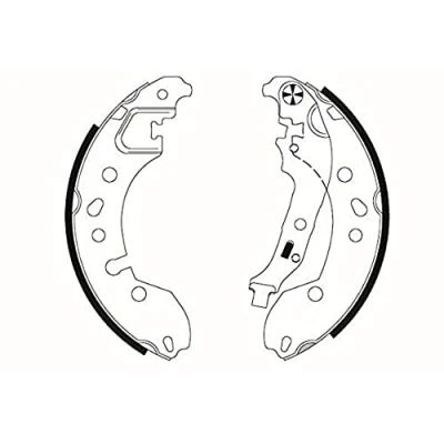 Immagine di HELLA 8DB 355 022 181 Ganasce freno 203mm 38mm con leva a mano RENAULT: Twingo 2, 3, SMART: Fortwo III Coupe