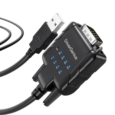 Immagine di DriverGenius Convertitore Seriale USB Tipo A RS232 (DB9) con 9xLEDs per Window11 &amp; MacOS 14, USB232A E