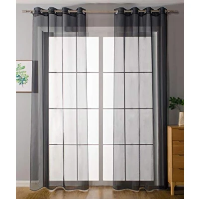 Immagine di Gardinenbox 203322 Set di 2 tende trasparenti per soggiorno e soggiorno, in voile, con occhielli, chiusura a nastro, 175 x 140 cm (altezza larghezza), colore rosa,