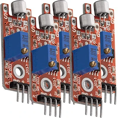 Immagine di AZDelivery 5 x KY 038 Modulo Microfono di Cattura del Suono Sensore Tono Vocale compatibile con Arduino incluso un E Book!