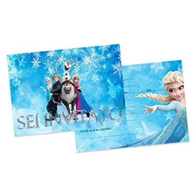 Immagine di Bigado 12 inviti compleanno bambina fronte lucida d di frozen biglietti format DIN A6 italiano festa tema