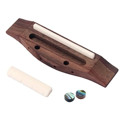 Immagine di Alnicov 4 Corde Chitarra Parti Ponte In Palissandro &amp; Sella Dado Shell Dot Per Ukulele