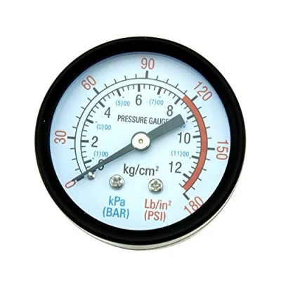 Immagine di Create idea Manometro per pressione pneumatici, filettatura maschio, analogico, rotondo, compressori d¡¯aria da 1/4&quot;, 0 180 psi / 12 bar