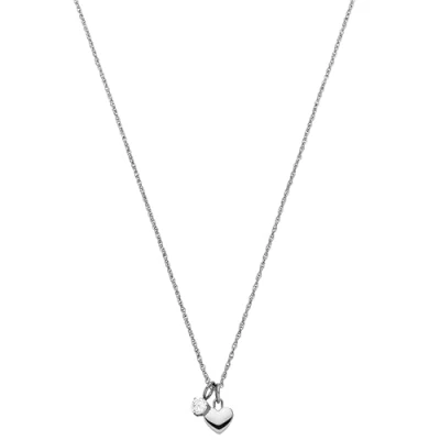 Immagine di Purelei® Collana Brave, da donna in acciaio inossidabile, resistente all&#039;acqua con ciondolo a cuore e pietra preziosa, Lunghezza 50 55 cm, Regalo per (Argento)