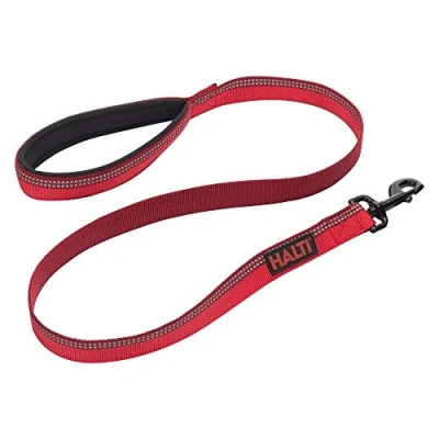 Immagine di Guinzaglio per cani HALTI tessuto 3M catarifrangente e impugnatura imbottita in neoprene. Comodo facile da utilizzare. Ideale di taglia media grande, cuccioli (Taglia L, Rosso)