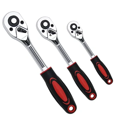 Immagine di Frefgikty set di 3 chiavi a cricchetto da 1/4&quot;, 3/8&quot;, 1/2&quot;, professionale resistente