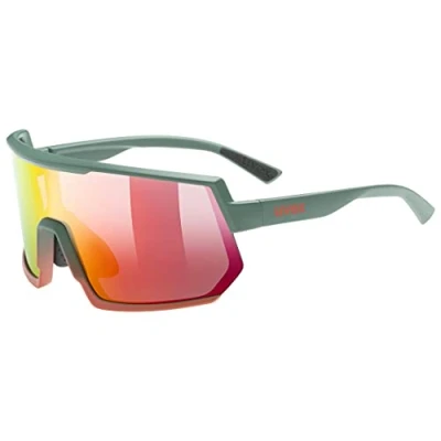 Immagine di uvex sportstyle 235, occhiali sportivi unisex, privo di appannamenti, comfort senza pressione e tenuta perfetta, moss grapefruit matt/red, one size