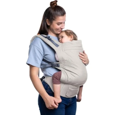 Immagine di Beco Toddler Marsupio Ergonomico per Bambini 2 Posizioni Con Seduta Extra Ampia, 100% Cotone, Fascia Elastica Porta Bimbi, Leggera e Traspirante, Bebè da 9 a 27 kg (Ecru)