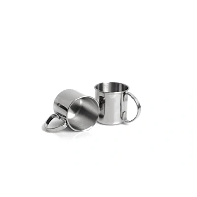 Immagine di ECHTWERK Set di 2 bicchieri rame infrangibili in acciaio inossidabile Ideali per gin, vodka, birra e bevande fredde Confezione regalo Edizione argento 480 ml