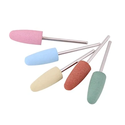 Immagine di 5 Punte per Trapano Manicure, Punta Unghie in Acciaio Inossidabile Tornio Unghie, Lucidatura Silicone Macchine Utensili