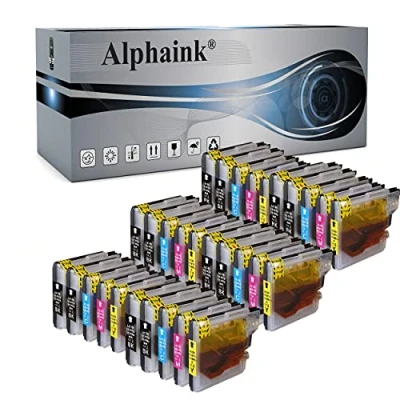 Immagine di alphaink 30 cartucce compatibili con Brother LC 985 per stampanti DCP J515W, J315W, J140W, J125 MFC J410, J265W, J220, J415W