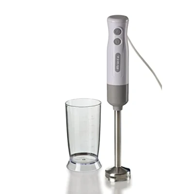 Immagine di Ariete Frullatore a Immersione Breakfast 604, Immersione, Minipimer con 2 Velocità, Lama in Acciaio Inox, Gamba Removibile, Bicchiere Trasparente Graduato, 700W, Bianco