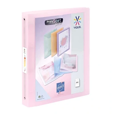 Immagine di Viquel Raccoglitore flessibile A4 MAXI personalizzabile 4 anelli dorso cm Per documenti Rosa traslucido