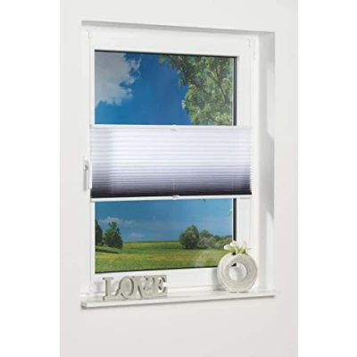 Immagine di Khome Tenda Plissettata Klemmfix, con Gradiente di Colore, Metallo, Antracite, 45 x 210 cm